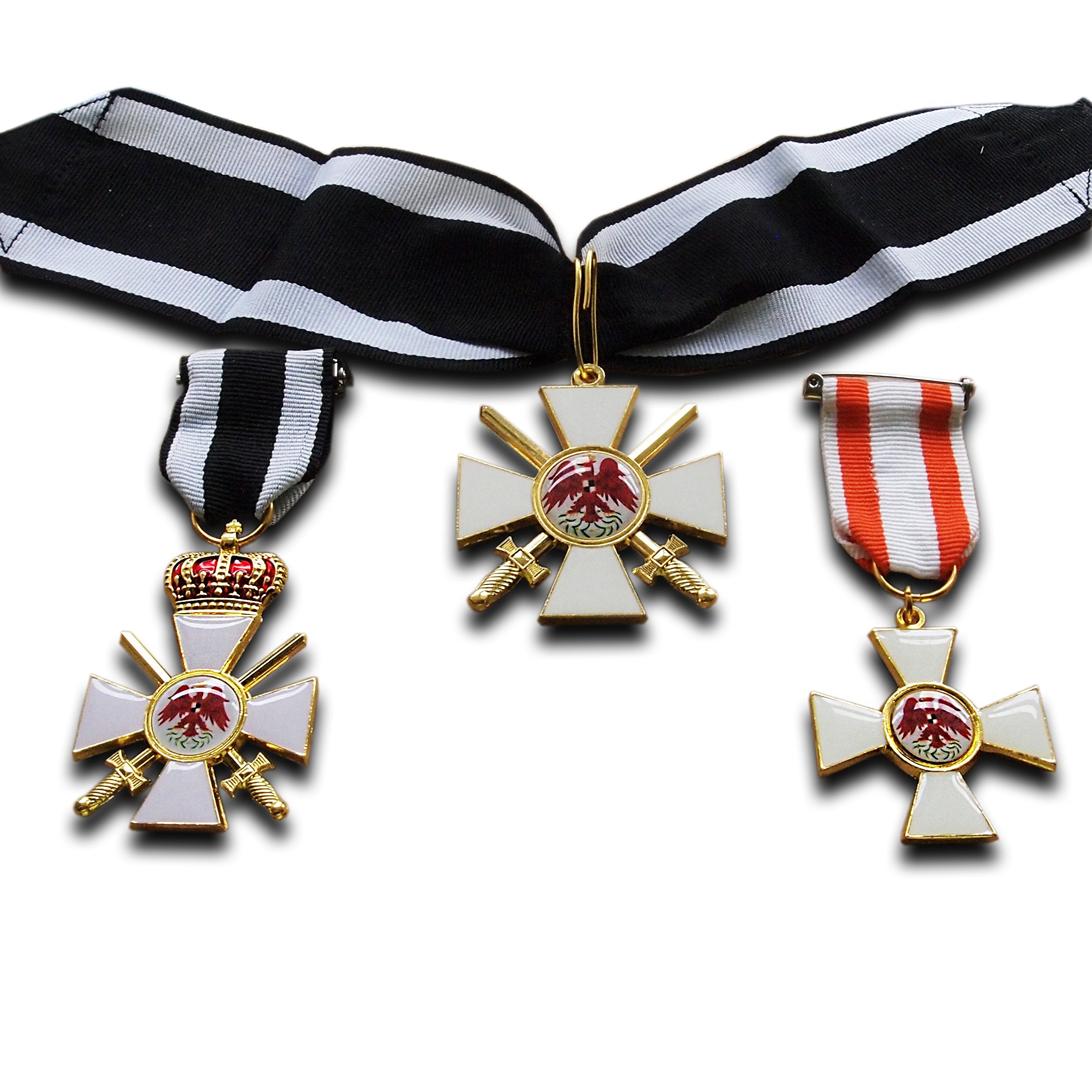 Order of the Red Eagle 2nd Class + 3rd Class 3x Medal Set Prussian Imperial Military Medal Repro