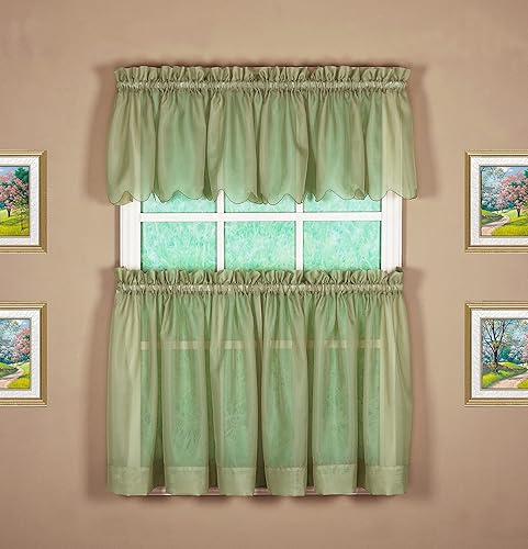 Miniatura 10 de Today's Curtain Emelia - Cenefa de gasa original de 14 pulgadas, hoja polvorienta, 60 pulgadas de ancho x 14 pulgadas de largo