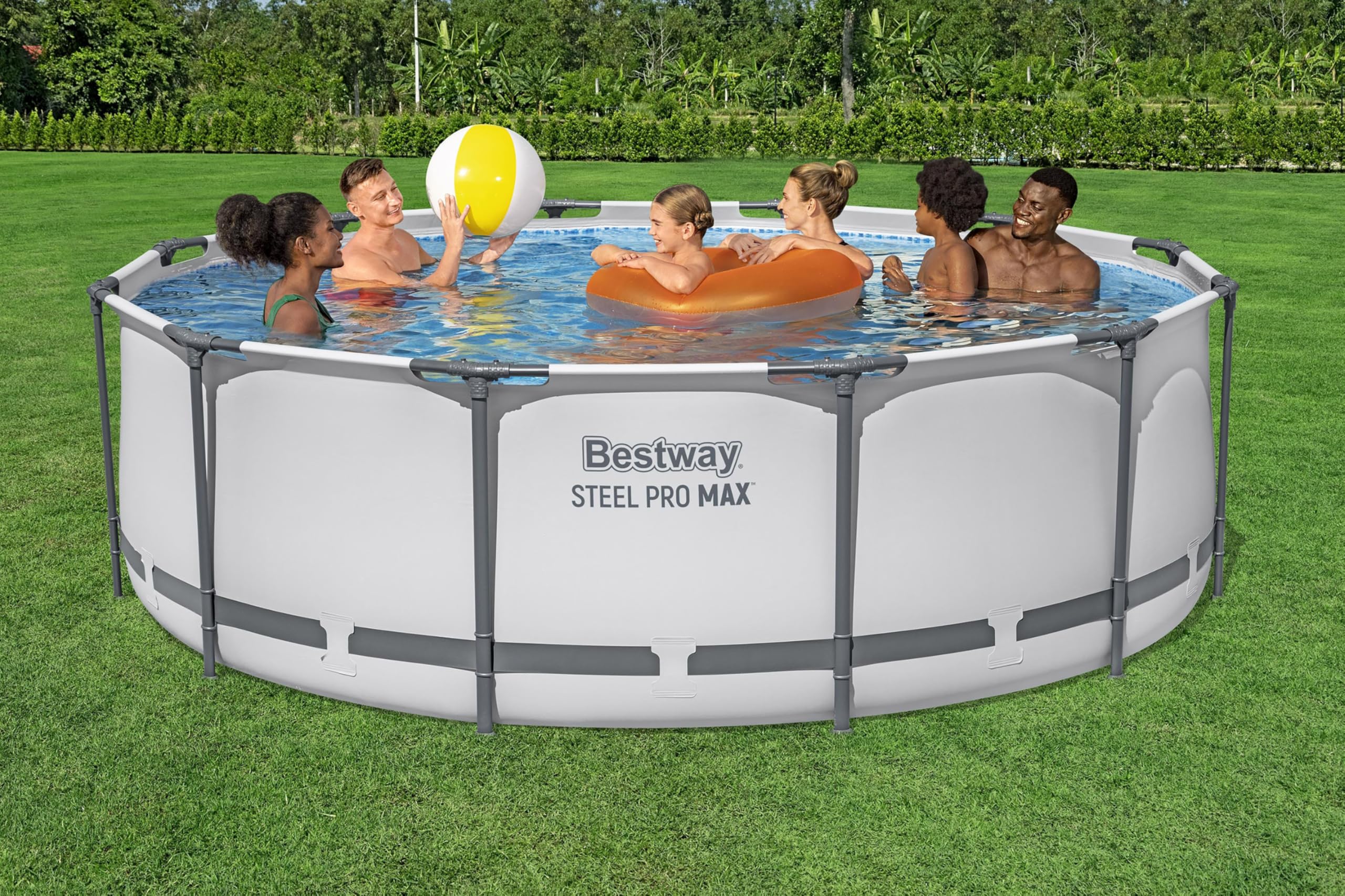 Bestway Steel Pro MAX Aufstellpool-Set mit Filterpumpe Ø 366 x 100 cm, rund