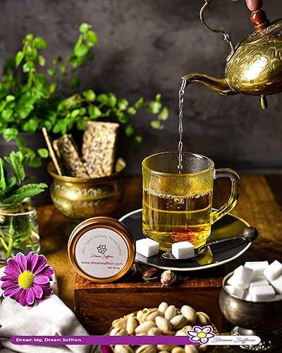 Miniatura 3 de Dream Saffron, Especia de azafrán rojo prémium para cocinar, 0.35 onzas de hilos de azafrán afgano 100% naturales, azafrán súper Nagin de grado A+
