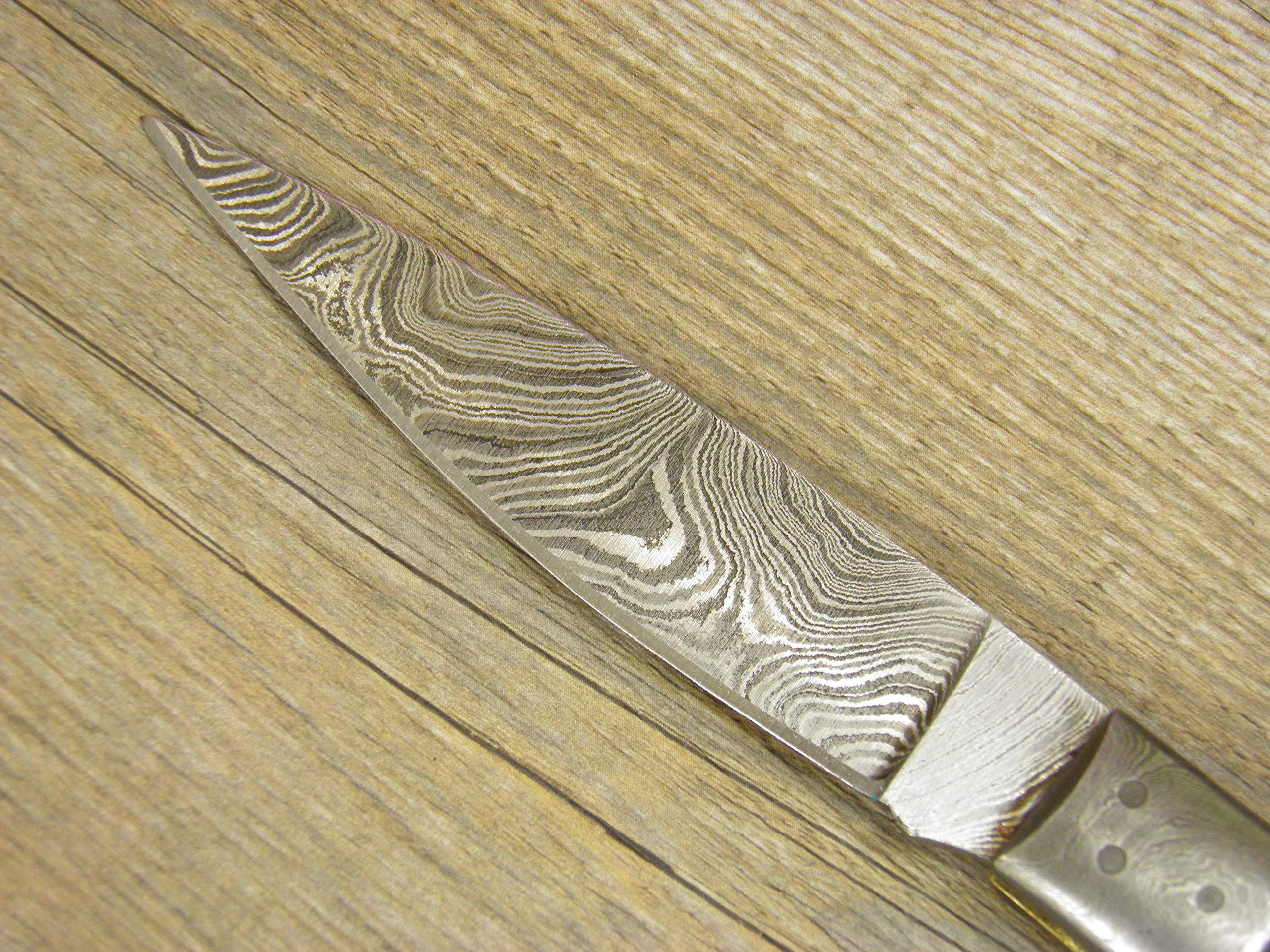Couteau De Poche Pliant Fait Main En Acier Damas - Style Patada - Neuf Artisanat