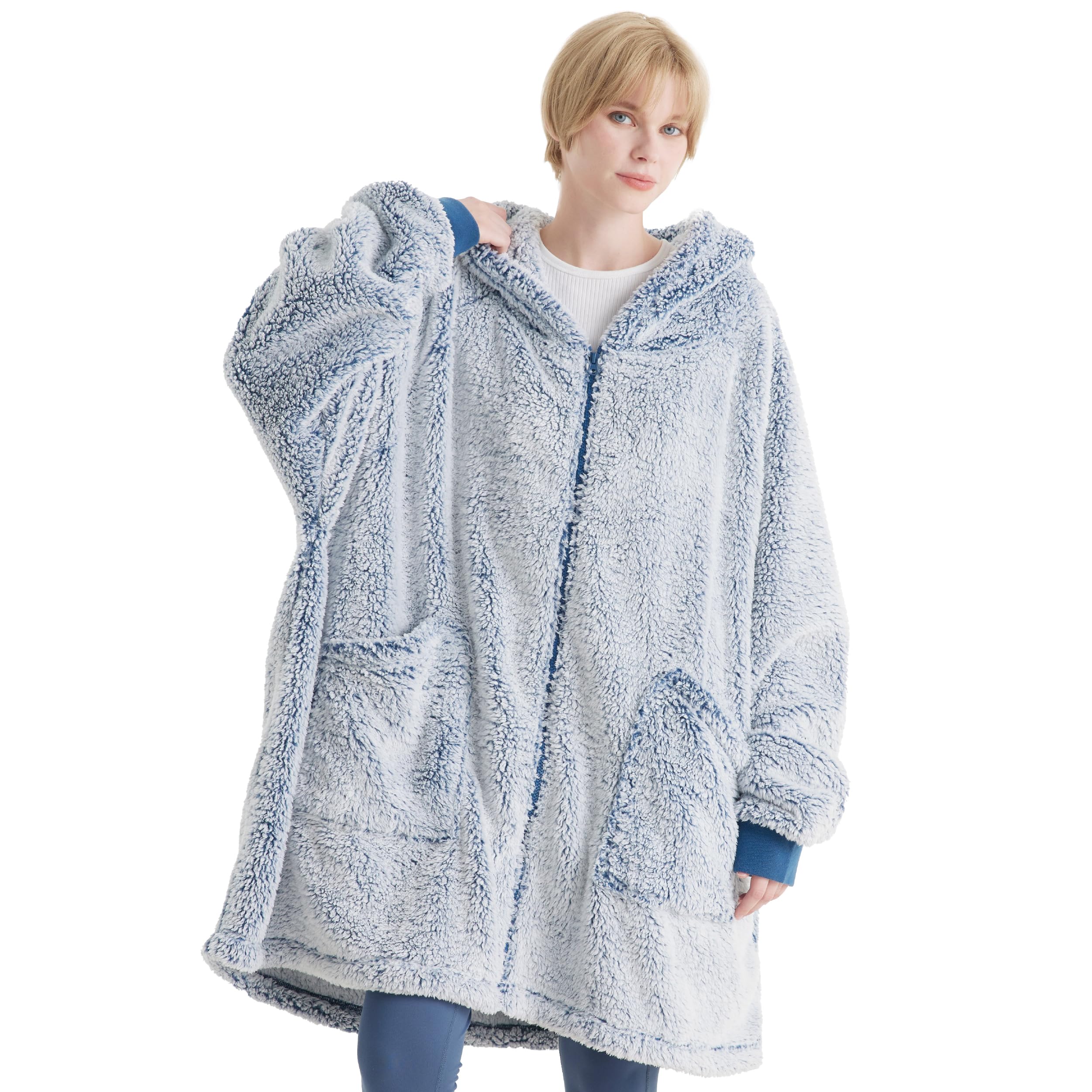 FEELJAM Coperta con maniche donna Coperta con cappuccio da uomo Coperta accogliente con maniche Per coperta TV per adulti (rosso e nero, 150 di lunghezza