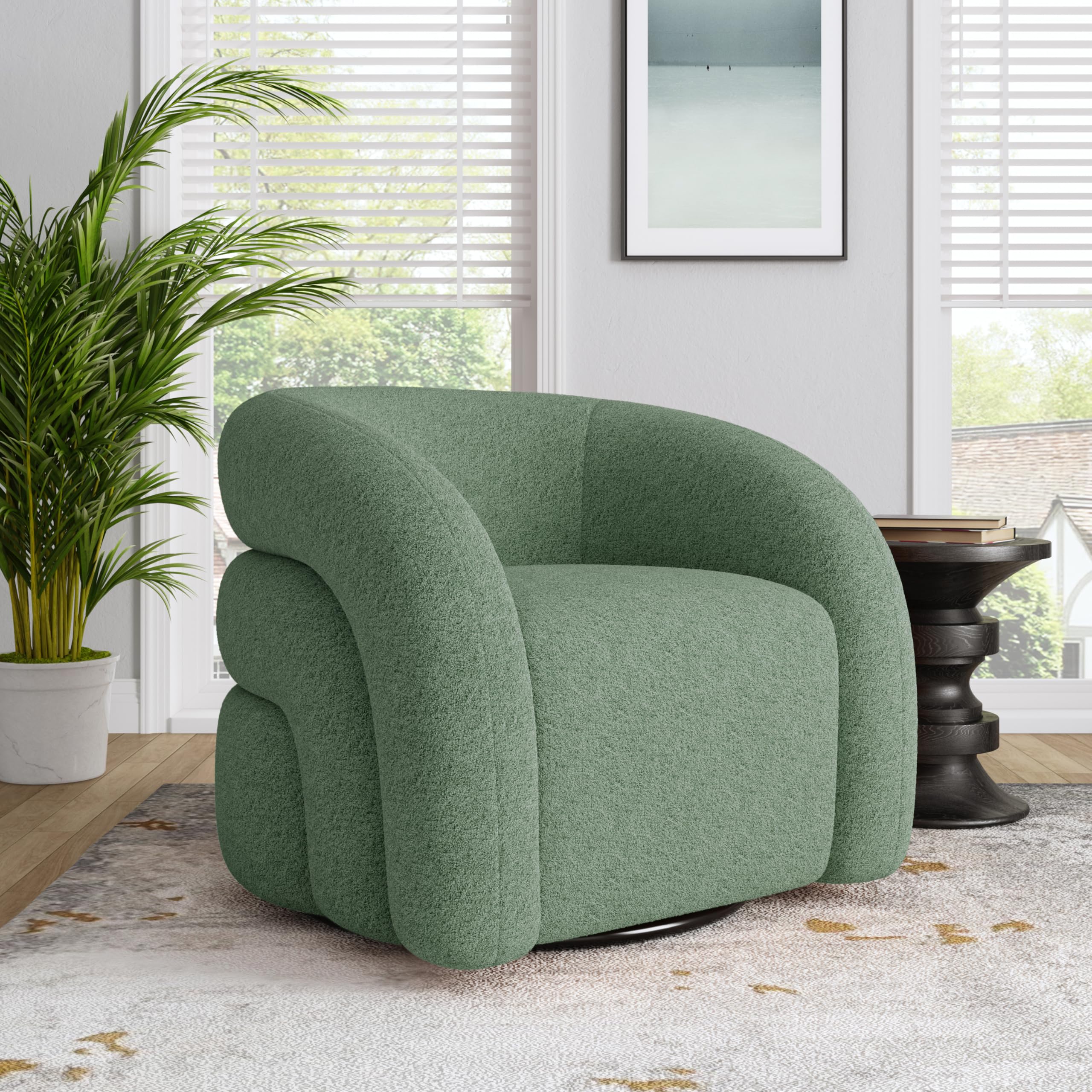 DREAMSIDEA Boucle Swivel Accent Chair (Model 668b4bdc-cec5-41a9-bf89 ...