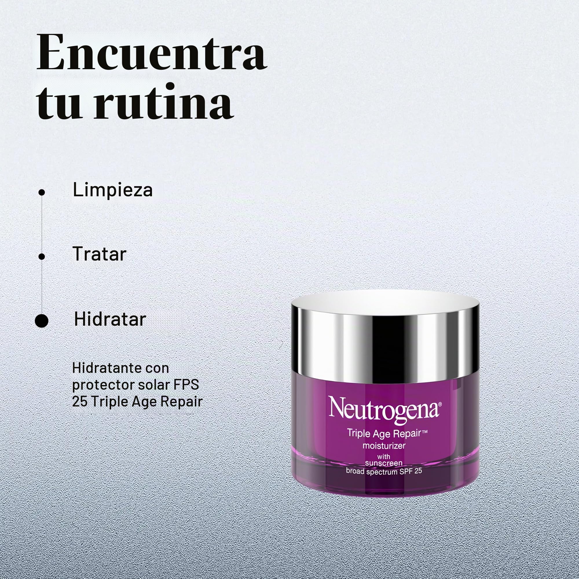 Neutrogena Spf 25 Crema hidratante de día para reparación Triple Edad 1.7 oz