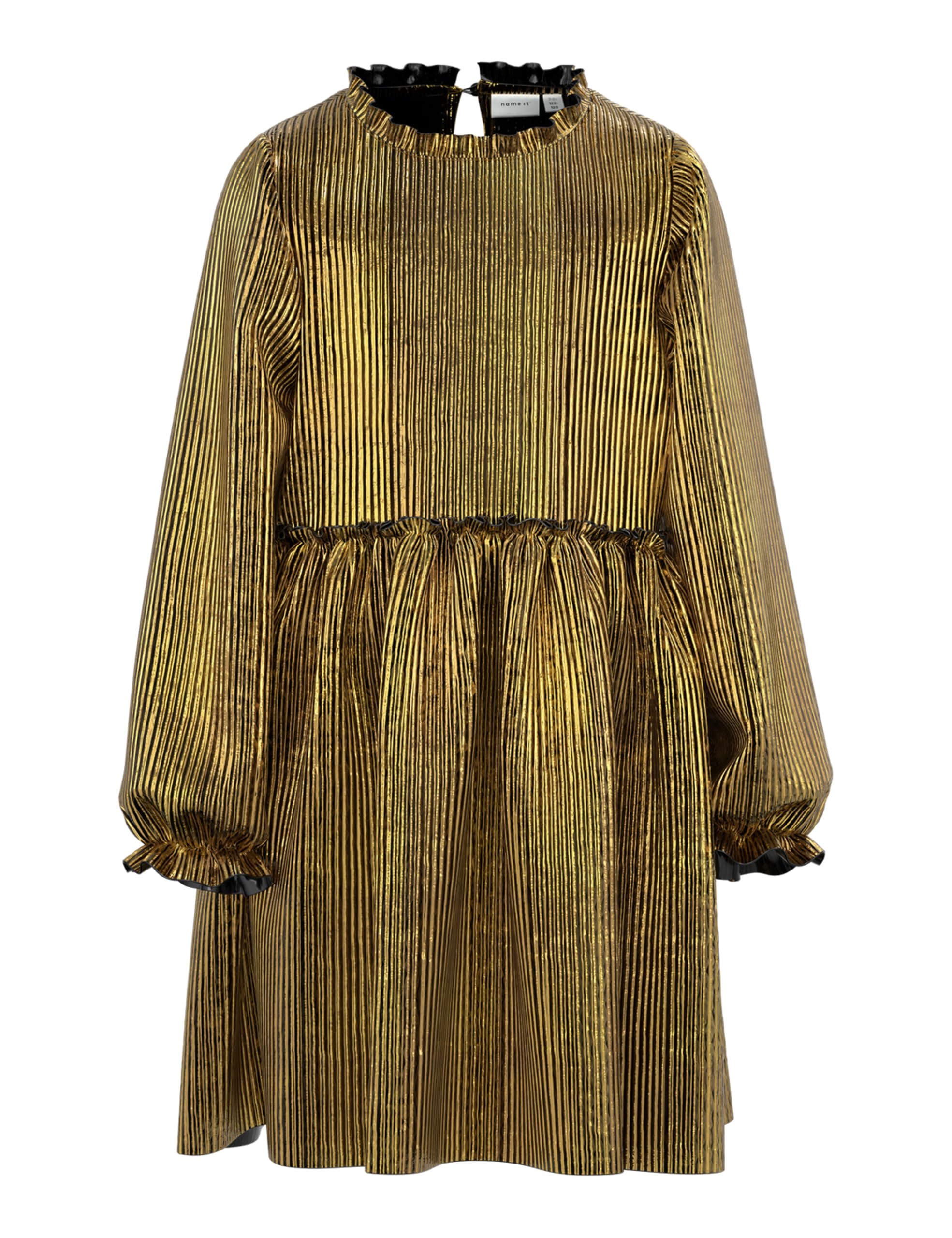 NAME IT Dziewczęca sukienka Nkfritallica Ls Dress Pb, Kolor złoty, 116