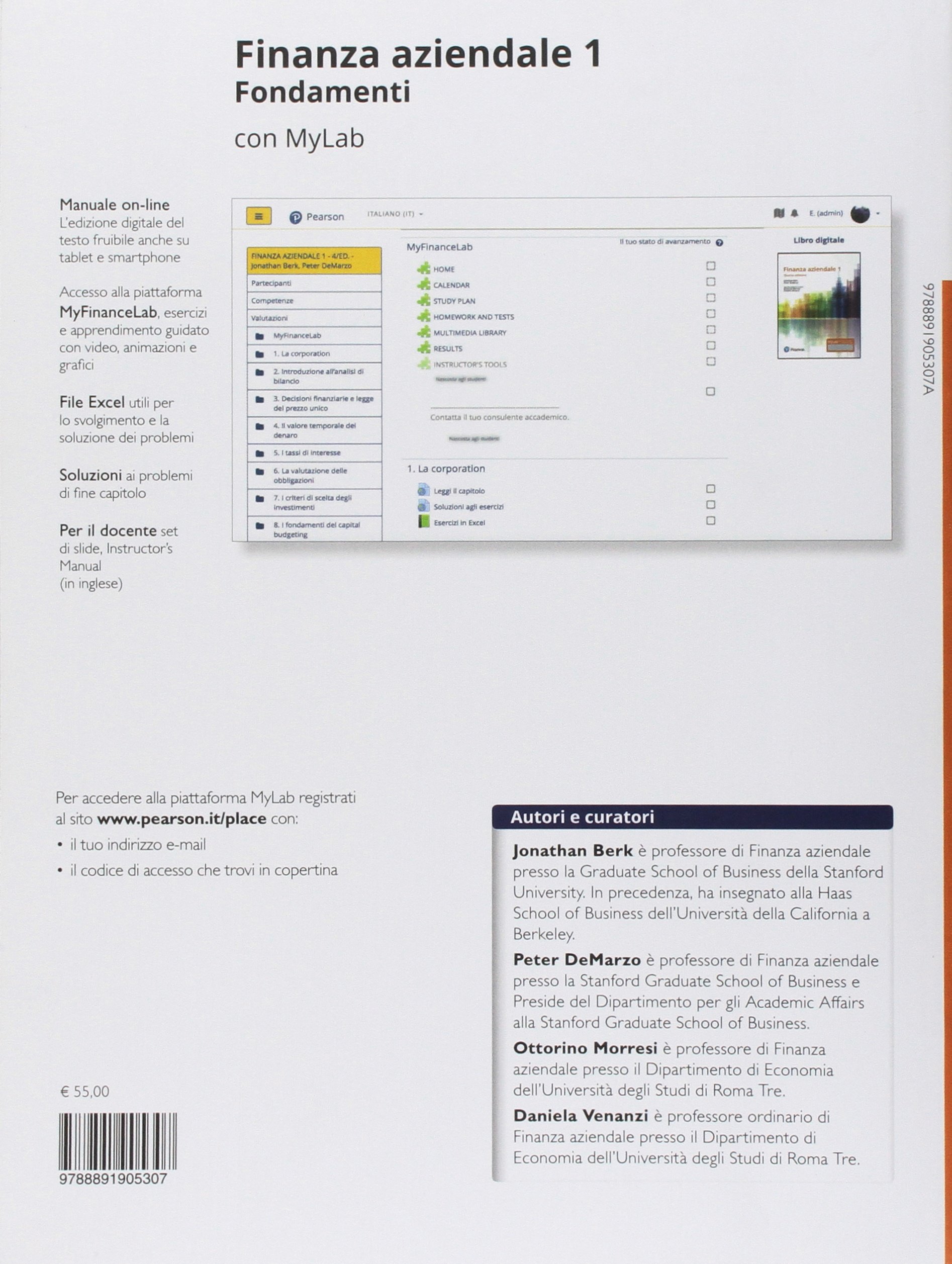 Finanza aziendale. Vol. 1. Ediz. Mylab. Con Contenuto digitale per download e accesso online (Vol.)