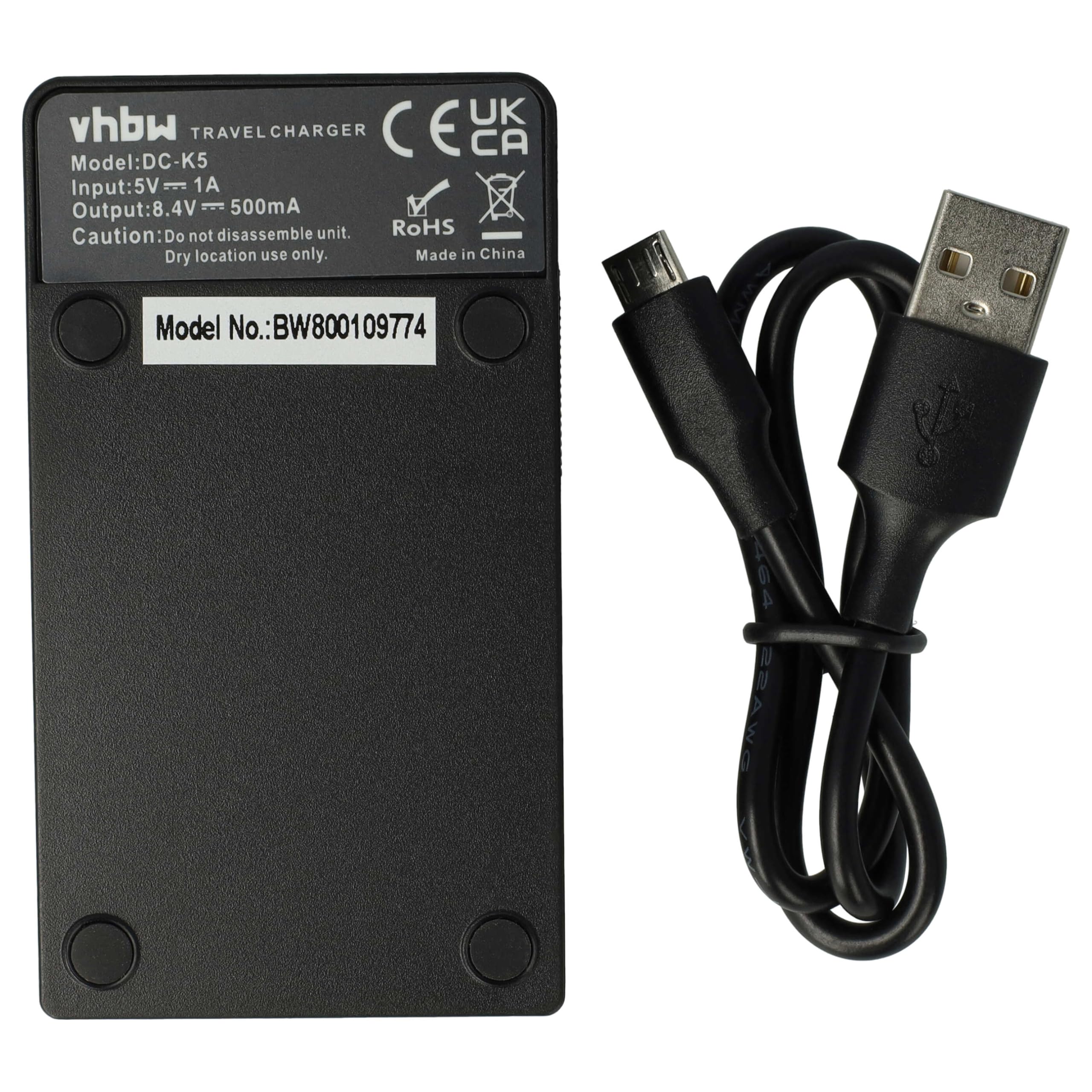 vhbw Ładowarka USB-C kompatybilna z Fuji Fujifilm NP-150 do kamery - ładowarka + kabel USB-C wskaźnik ładowania