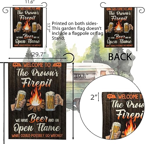 Miniatura 2 de Bandera personalizada de Making Memories para campamento, jardín, banderas para cámper al aire libre para campamento de doble cara, patio,