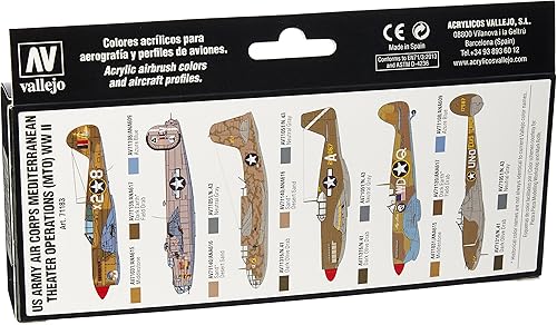Miniatura 2 de Vallejo Operaciones del Teatro Mediterráneo del Cuerpo Aéreo del Ejército de Estados Unidos Pintura de la Segund
