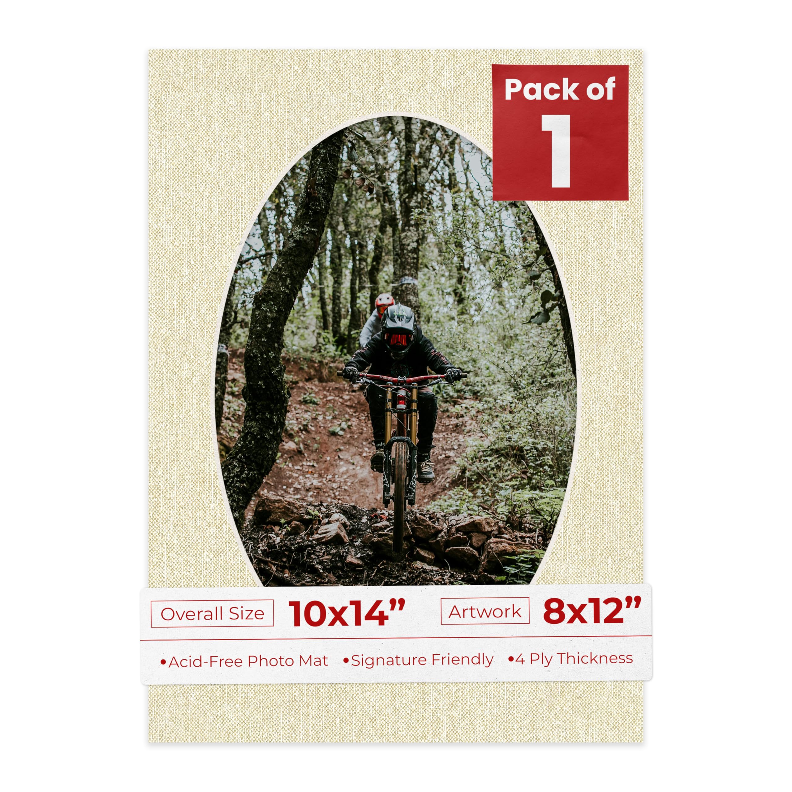 10x14 Mat Bevel Cut for 8x12 Photos - Precut Fresh Linen Canvas Oval Shaped Photo Mat Board Opening - Acid Free Matte to Protect Your Pictures - Bevel Cut for Family Photos, Pack of 1 Matboard-picture-19