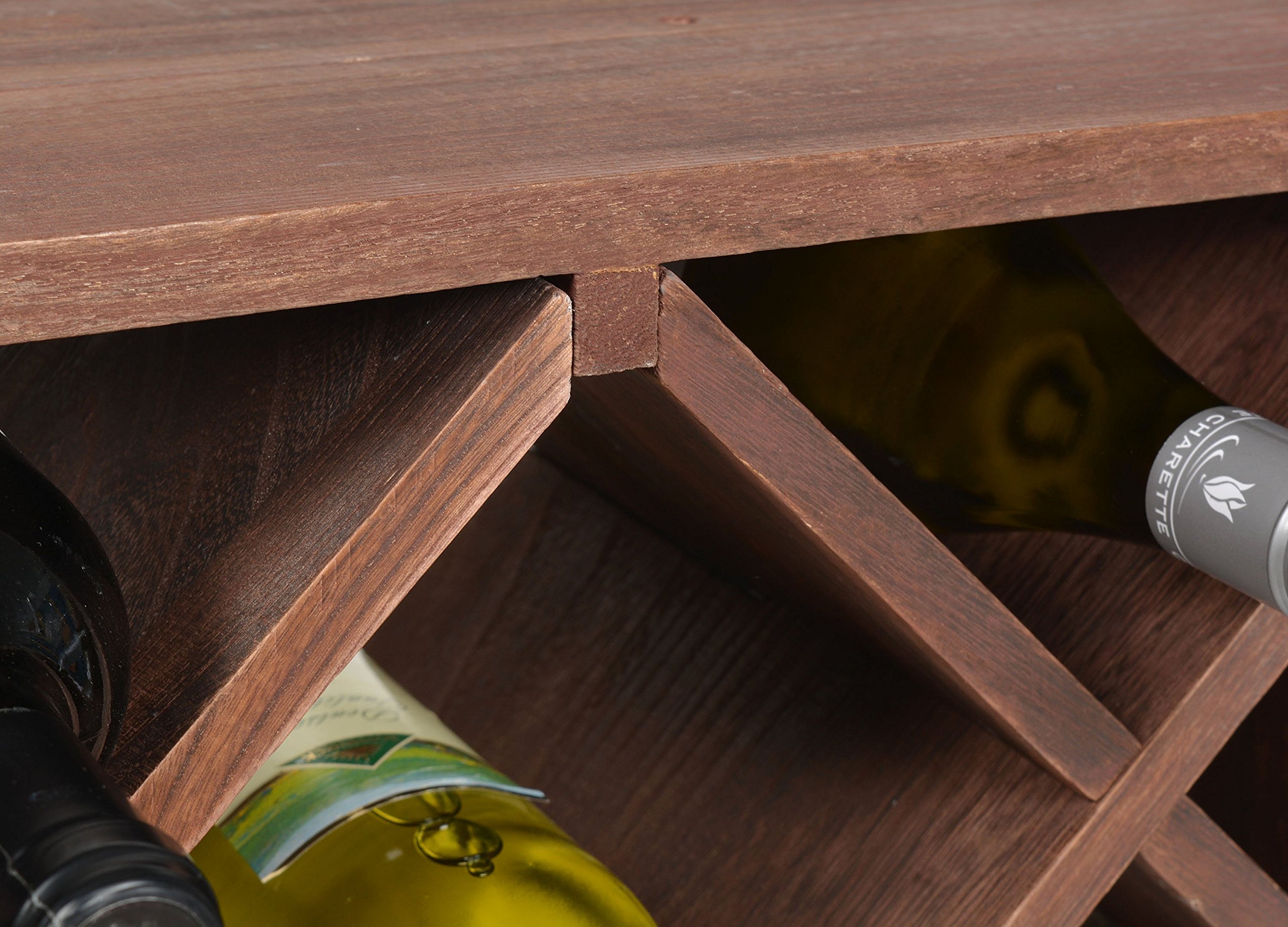 ts-ideen scaffalatura cubica per bottiglie di vino, impilabile, colore: marrone scuro, Legno, Dunkelbraun, Weinregal 4 x X