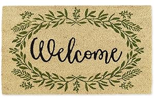DII Natural Coco Coir Greenery Welcome Doormat