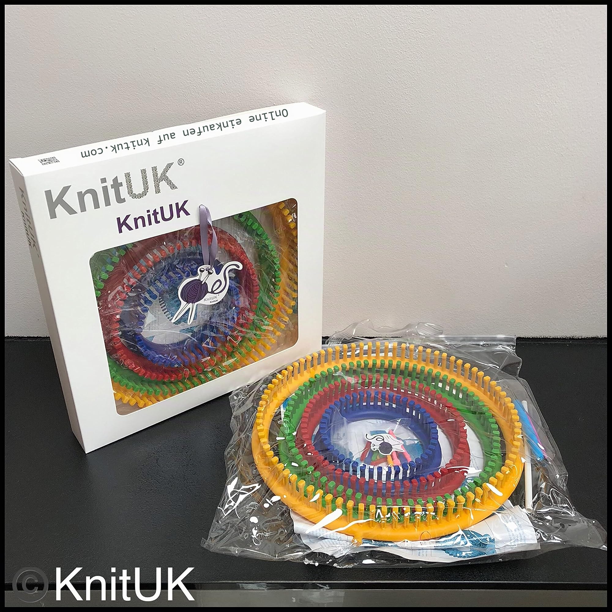 KnitUK Round Knitting Loom Set of 4 looms with pegs all fitted.
