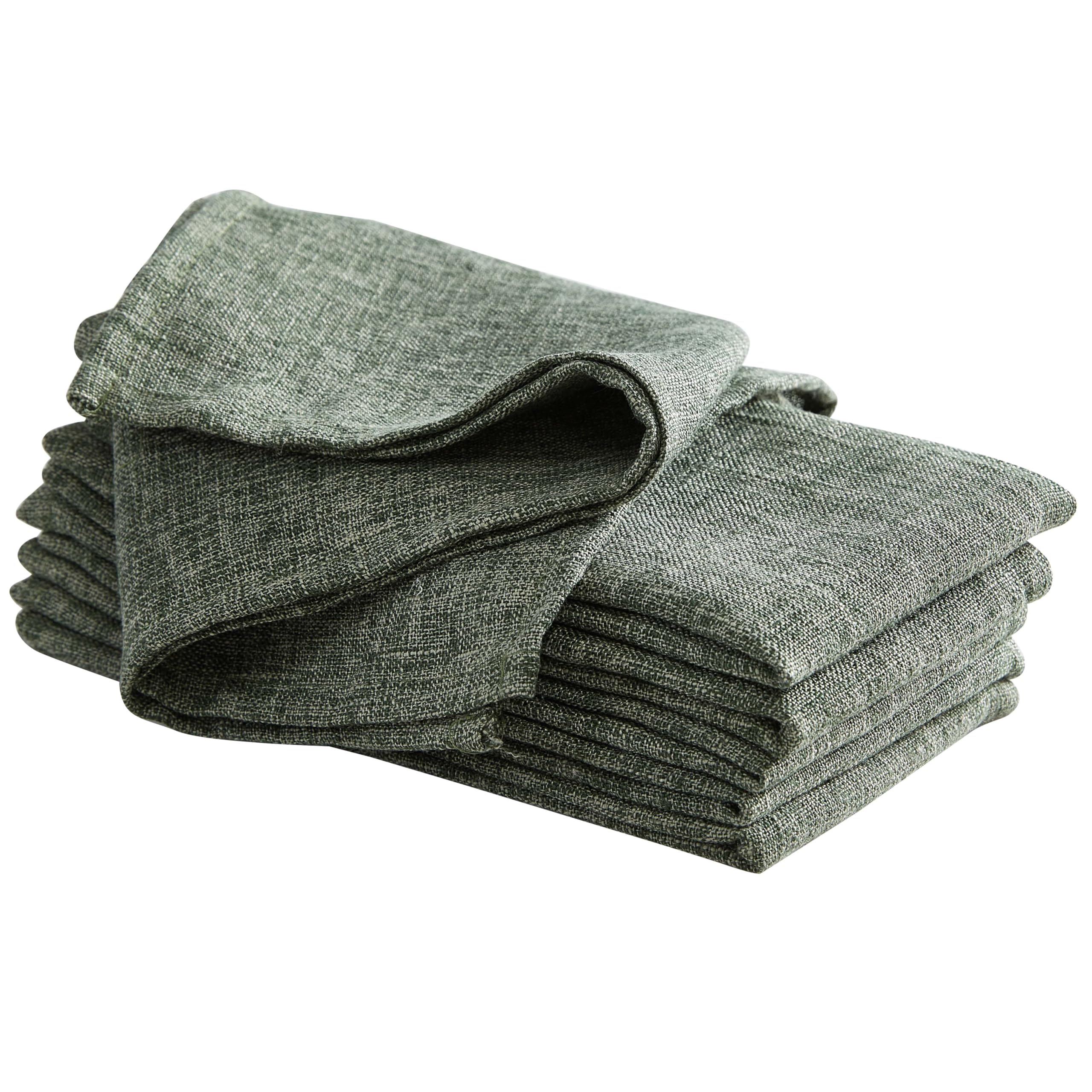 Laura Ashley Harper Luxuriously Smooth Fabric Napkins for Formal or Casual Dining, Holiday, Banquet, Wedding or Party, Set of 6 Napkins, Olive