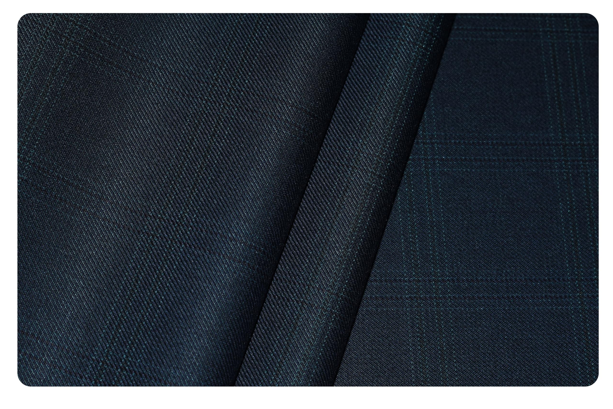 arvind Men's Super 100's Merino Wool Checkered Unstitched Trouser Fabric (Blue, VM09K2)-picture-12