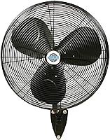 Vista 1 de Ventilador oscilante para montaje en pared, para interiores y exteriores, de 24 pulgadas, negro
