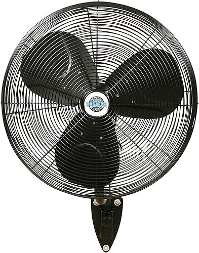 Ventilador oscilante para montaje en pared, para interiores y exteriores, de 24 pulgadas, negro