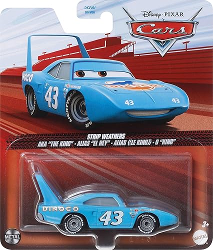 Miniatura 5 de Mattel Disney y Pixar Cars - Vehículos fundidos a presión a escala 1:55, autos de juguete coleccionables, El Rey
