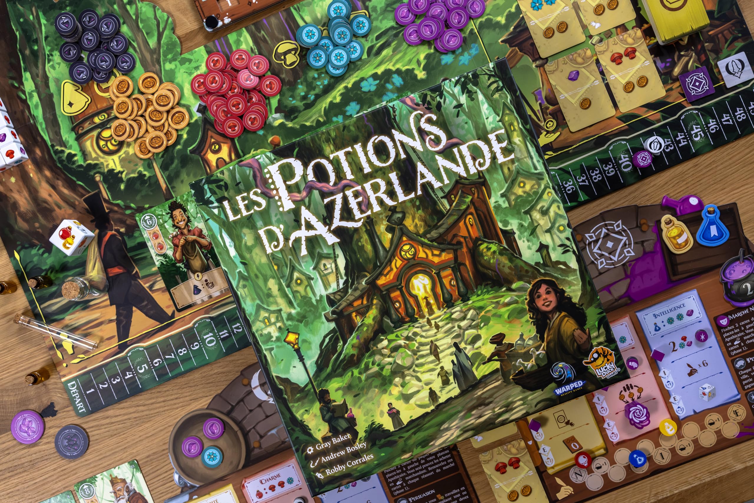 Lucky Duck Games | LES POTIONS D’AZERLANDE | Jeu de Société Stratégique Fantasy pour Adultes dès 14 ans | Festival des Potions |1 à 4 Joueurs | 90 Min | Gestion,Combinaisons, Alchimie | En Français