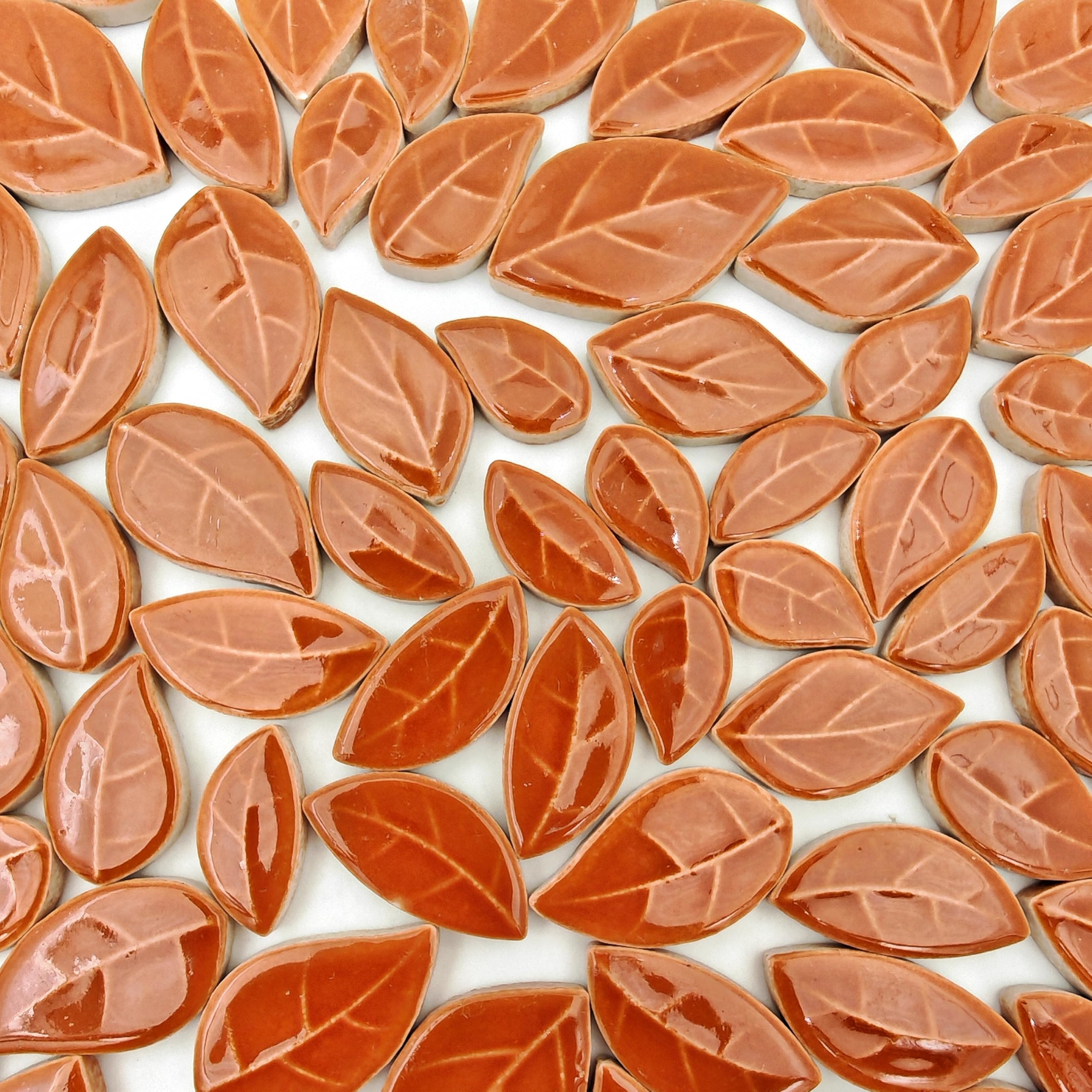 500g/1.1lb Leaf-Shaped Ceramic Mosaic Tiles,Ceramic Mosaic Pieces for Crafts,Home Decoration or DIY Crafts,Mosaic Making Supplies. (Light Green)