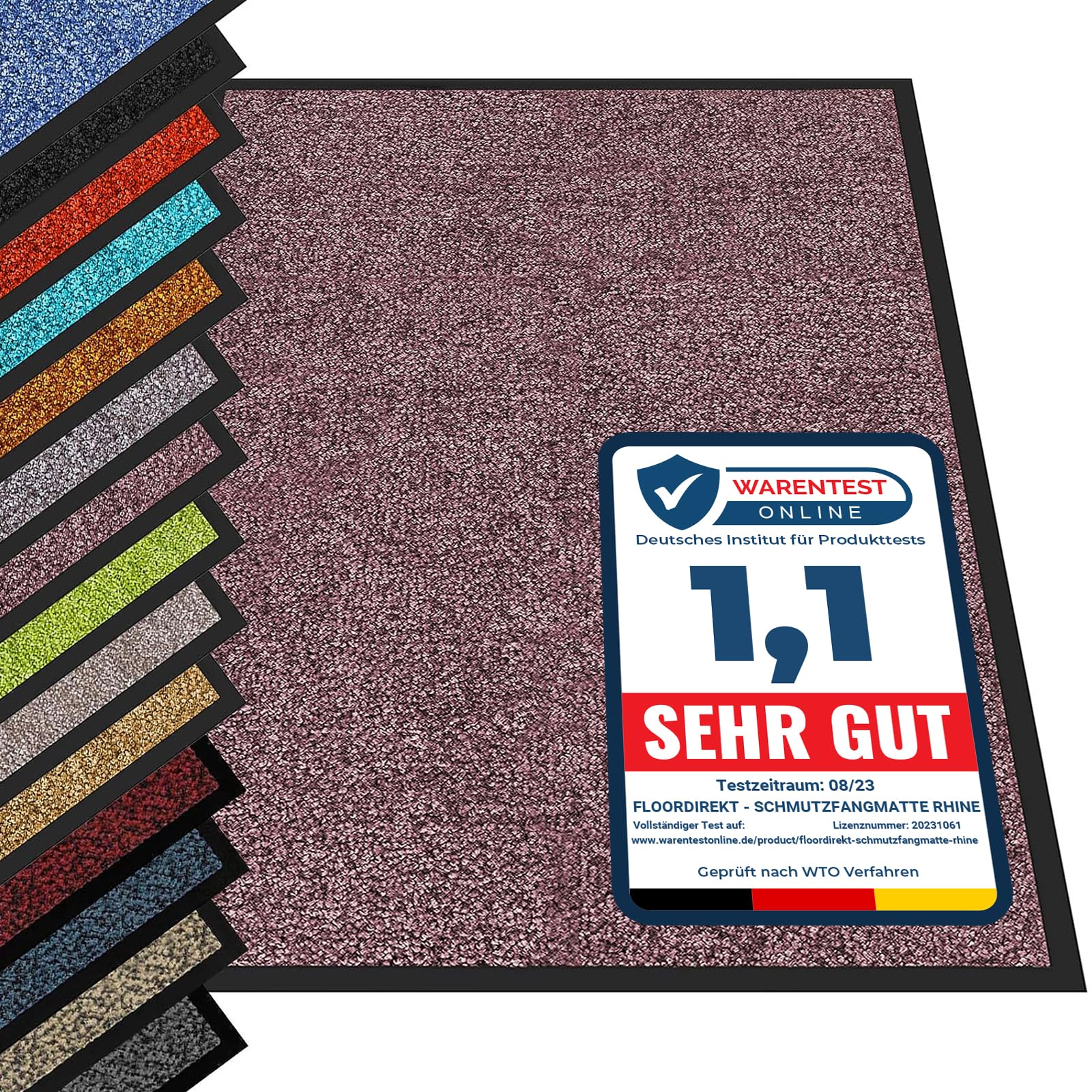 etm Schmutzfangmatte ColorLine | Türmatte in vielen Größen | Fußmatte für Innenbereich | Rutschfester Teppich für Flur, Haustür, Eingang, Eingangsbereich, Vorzimmer