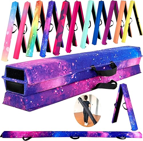 Miniatura 114 de MARFULA Viga de gimnasia plegable de 6 pies, 8 pies y 9 pies, haz de equilibrio de espuma – Extra firme – Cubierta de gamuza – Parte inferior verde