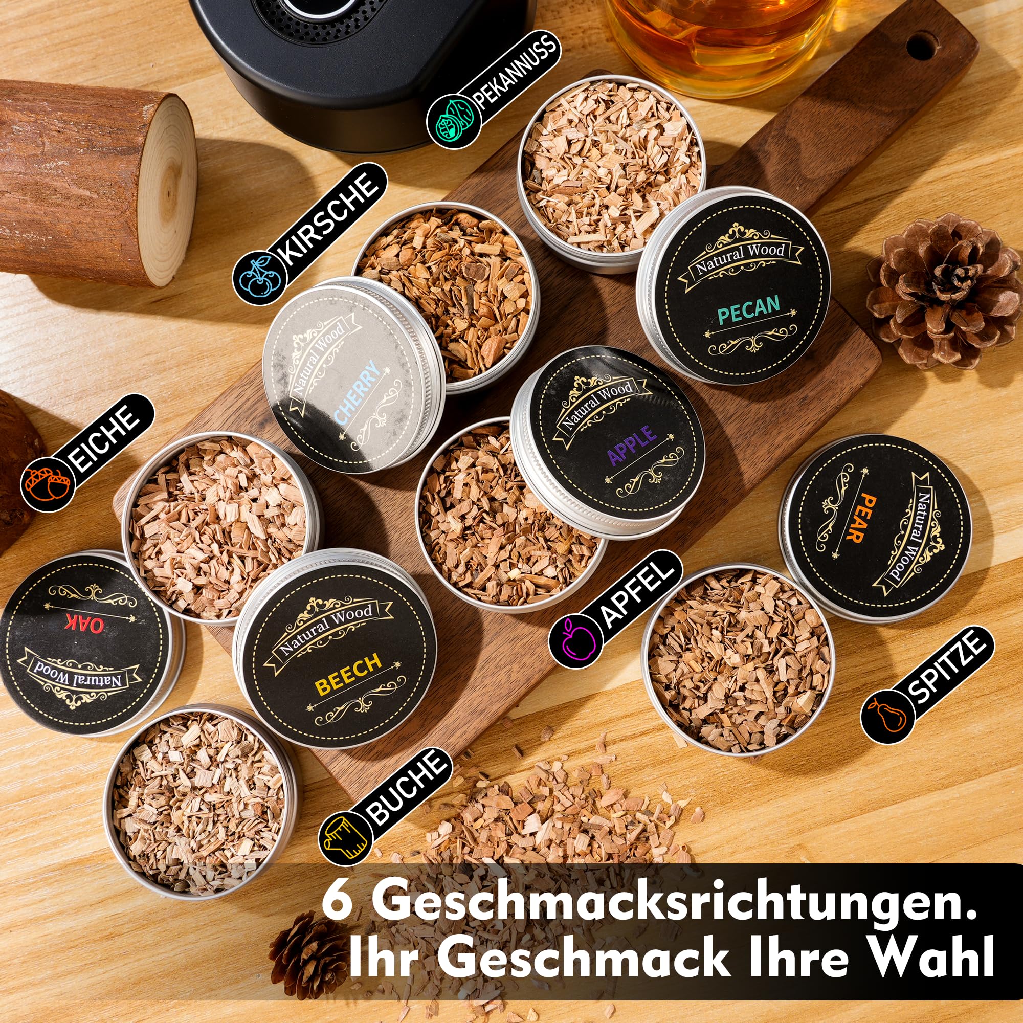 Kits De Fumoir électrique Avec 6 Copeaux De Bois Portable Automatique