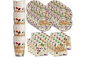 Colorful Game Night Party Supplies Plate Set
