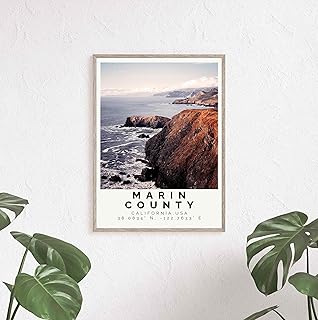 Marin County Poster Colorful Print, Wall Print Travel Poster Marin County Photo Colorful, Wall Travel Photo,248