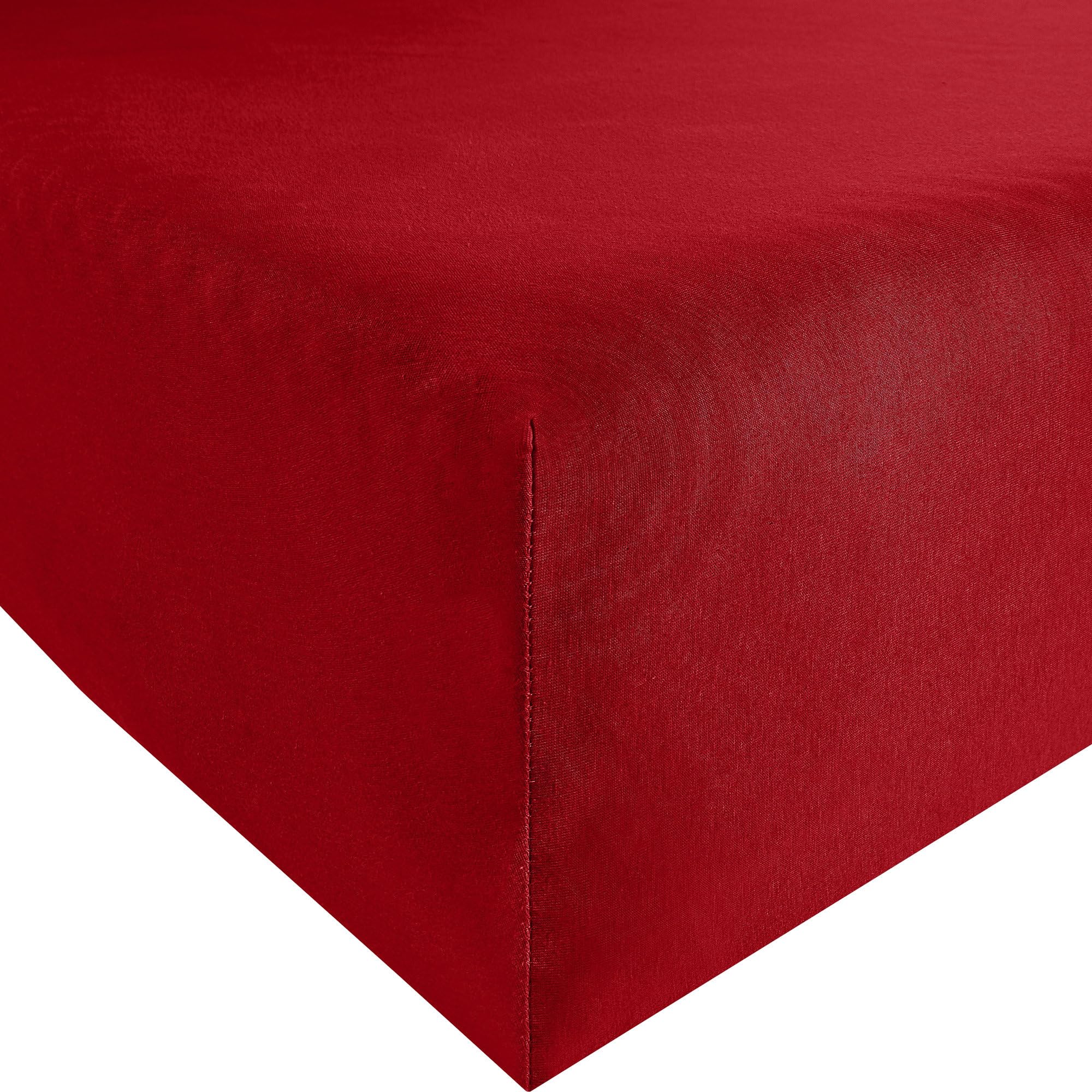 Bassetti Rosso Siena 9235188 Plain Fitted Sheet Cotton/Elastane 180 x 200 cm / 200 x 220 cm