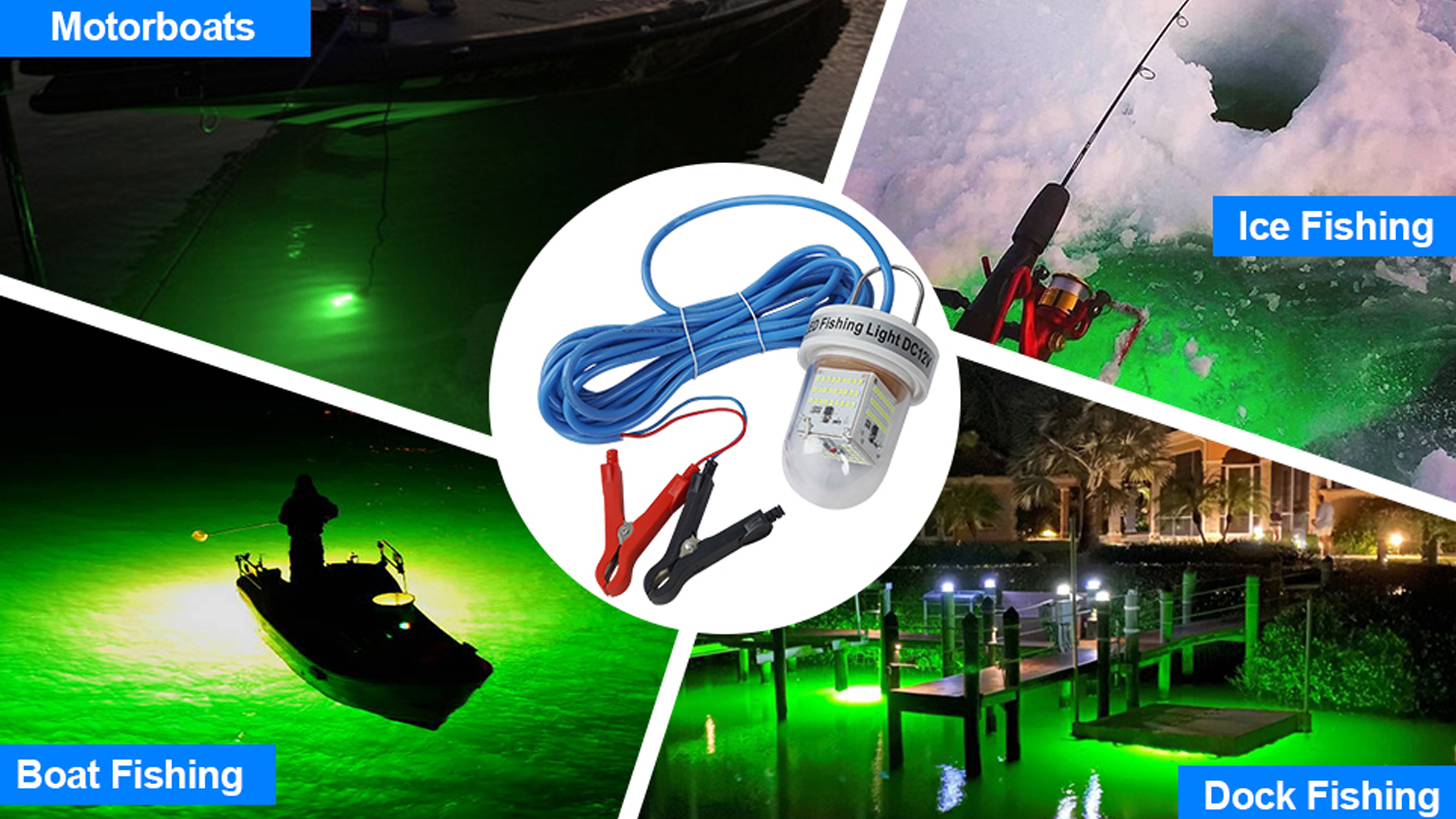 Amazon.com: Underwater Fishing Light 80W 12V 40000 Lumens Green