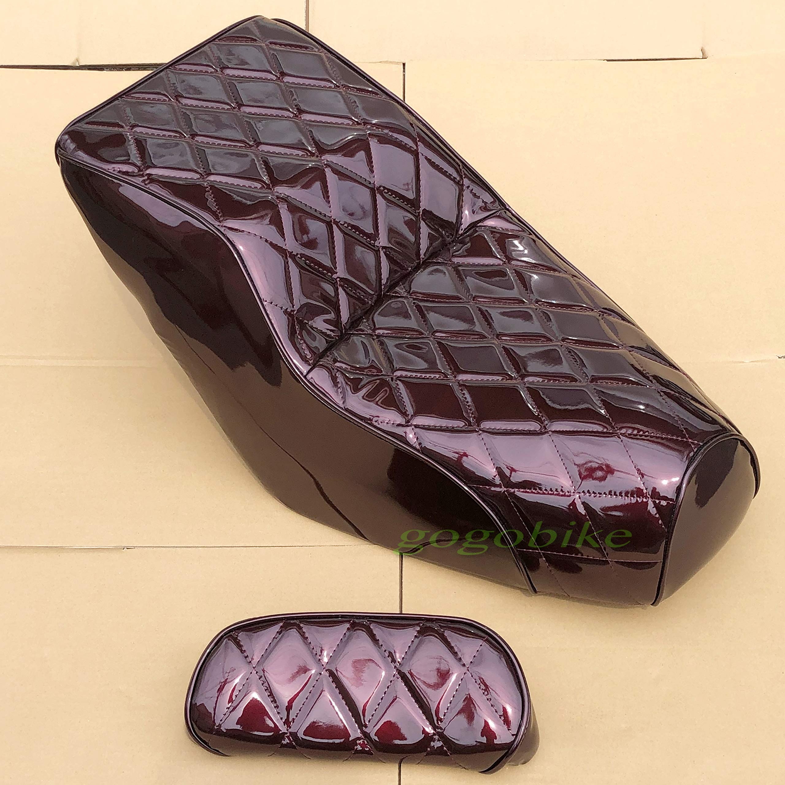 Amazon | トウカ (go go bike) ダイヤ柄 エナメルシート ワインレッド