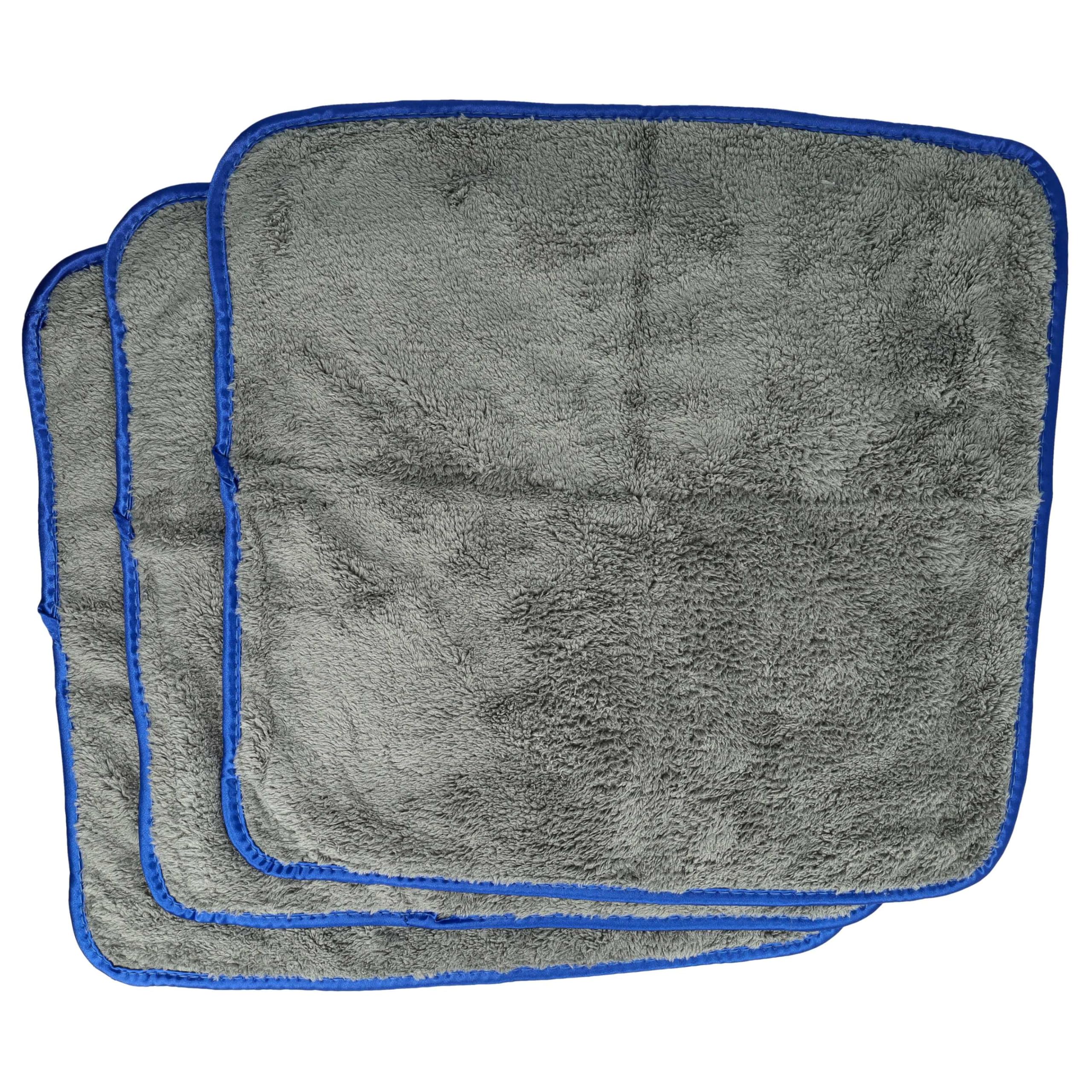 vhbw 30x Chiffons d'entretien pour Voiture, Motocycle - Chiffons en Microfibre 40 x 40 cm, lavables, réutilisables Bleu/Gris foncé
