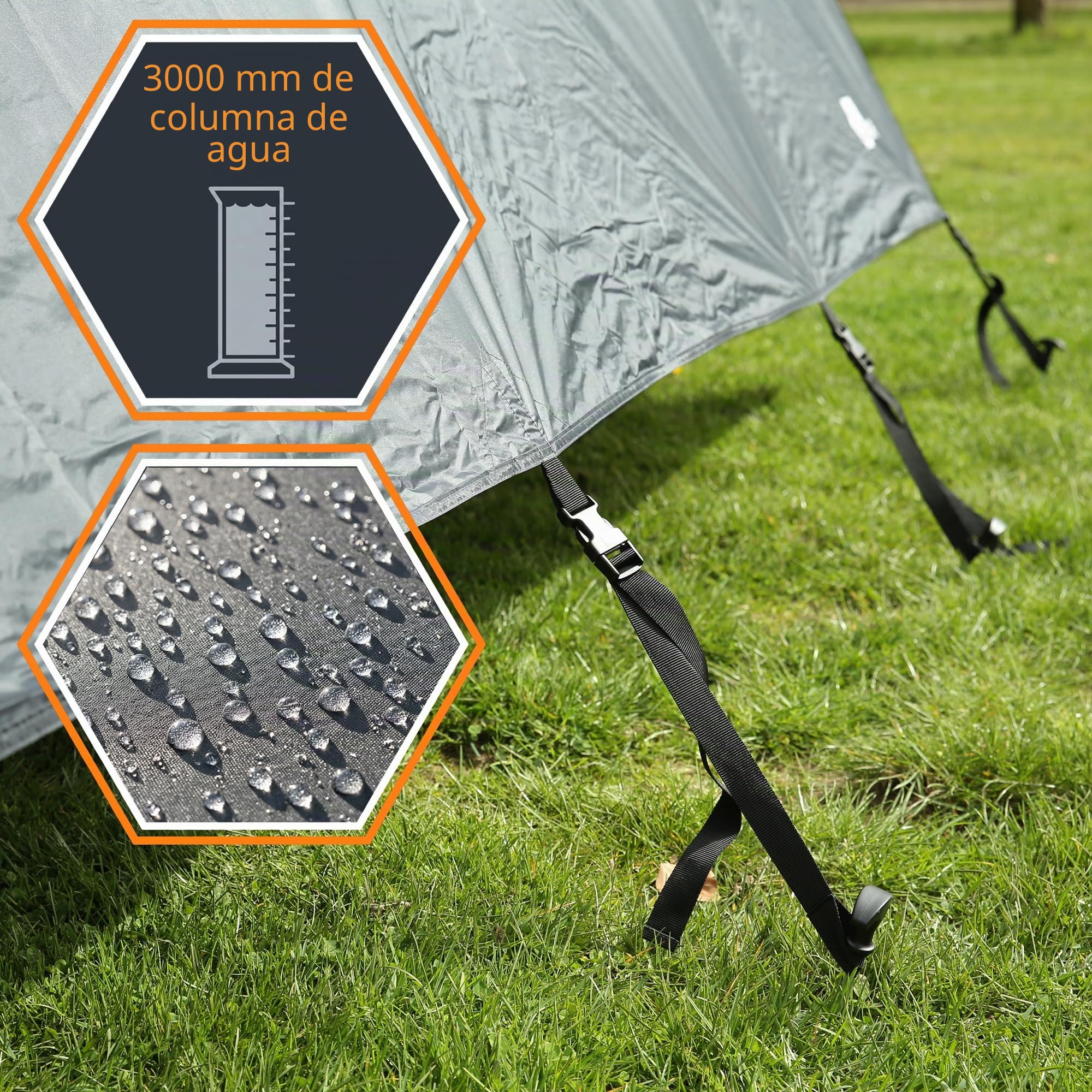 your GEAR Córcega 2.4 - Set de pared de toldo con pared frontal y 2 paredes laterales - Protección contra el sol, el viento y la lluvia