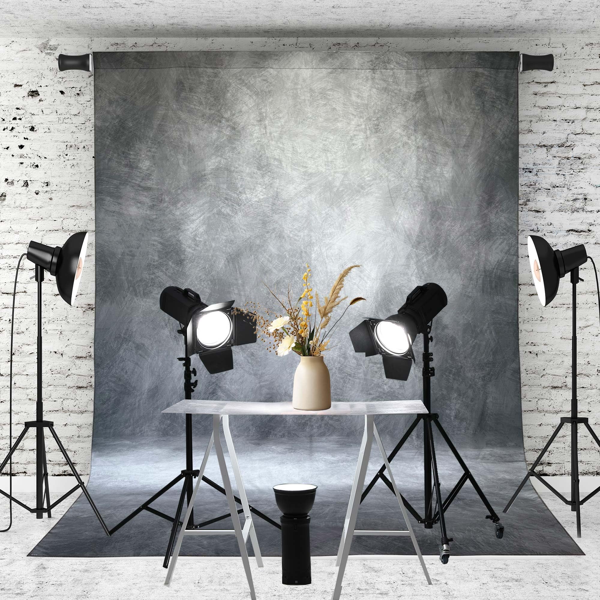 Fondale fotografico professionale astratto grigio, 2,4 x 3 m, per ritratti fotografici, cabine fotografiche, studio fotografico, con tasca per rullo in tessuto poliestere sulla parte superiore