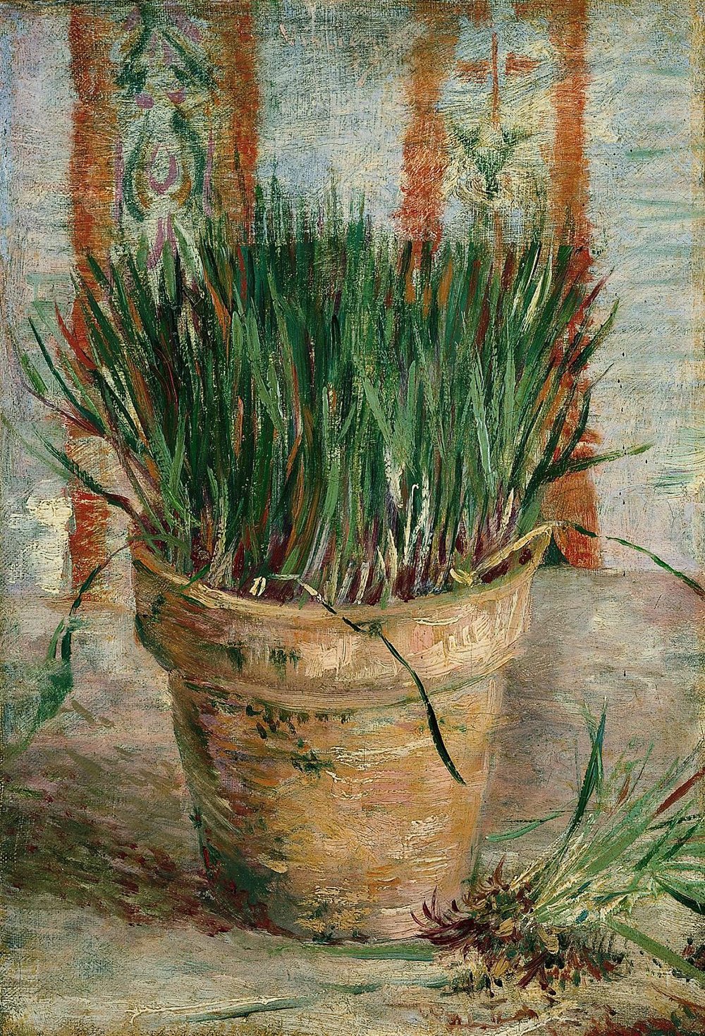 Déco Van Gogh Flowerpot with Chives cadre noir de salon