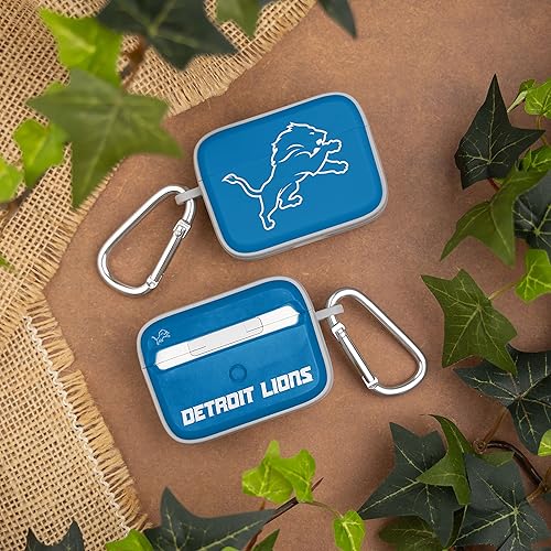 Miniatura 2 de GAME TIME Detroit Lions - Funda de silicona HDX compatible con Apple AirPods Pro 1 y 2 (gris clásico)