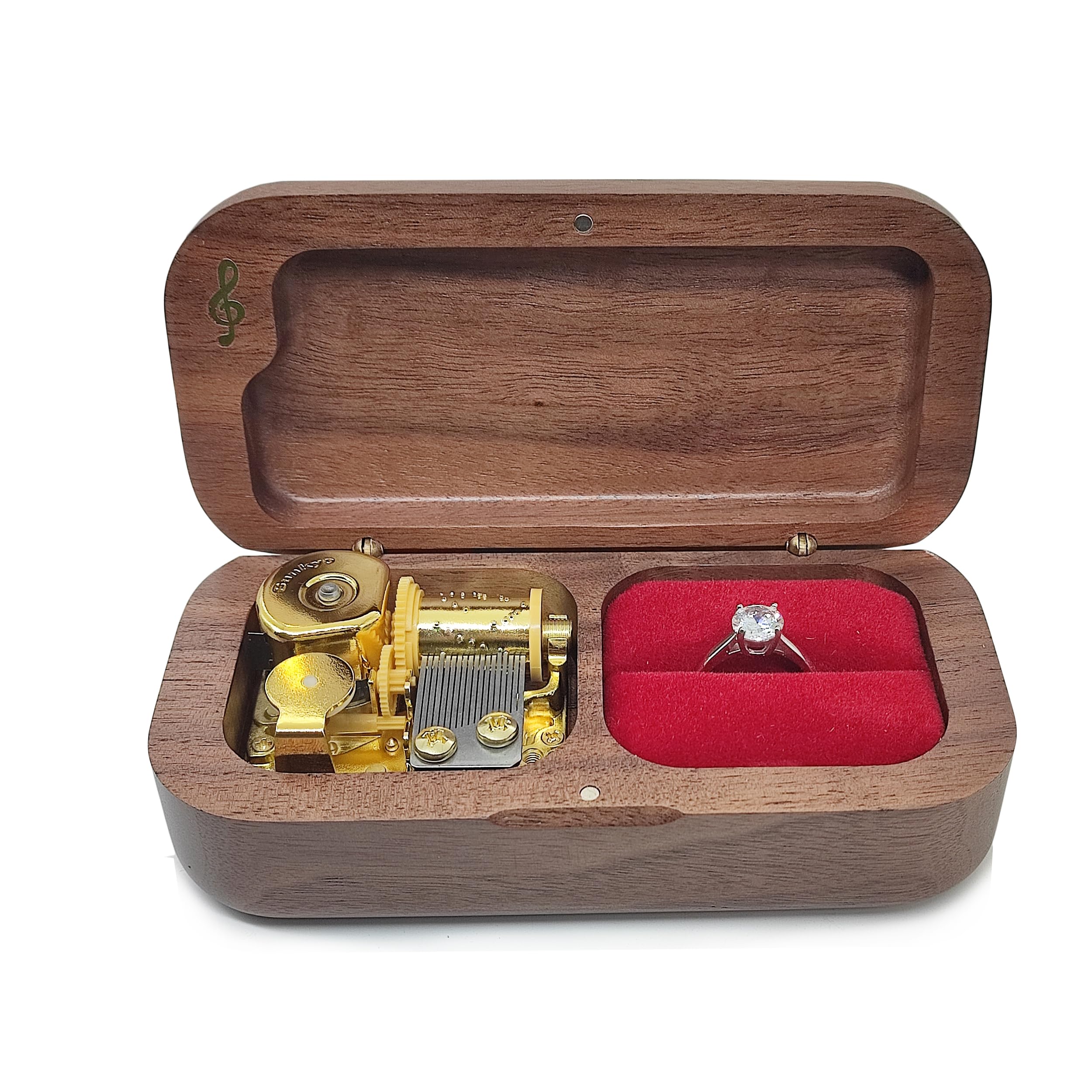 You are My Sunshine - Caja de música de madera maciza, vintage, tallada con láser, cajas musicales (madera de nogal)