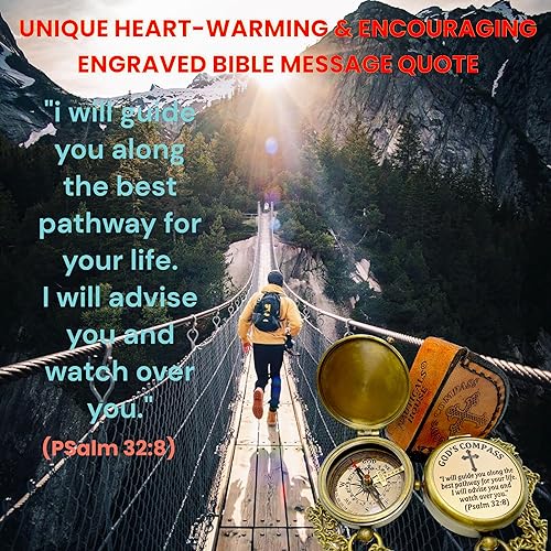 Miniatura 5 de Gods Compass  Christian Brass Compass Gift Set with Engraved Bible Verses  Faith-Based Religious Gifts for Graduation, Baptism, Confirmation &