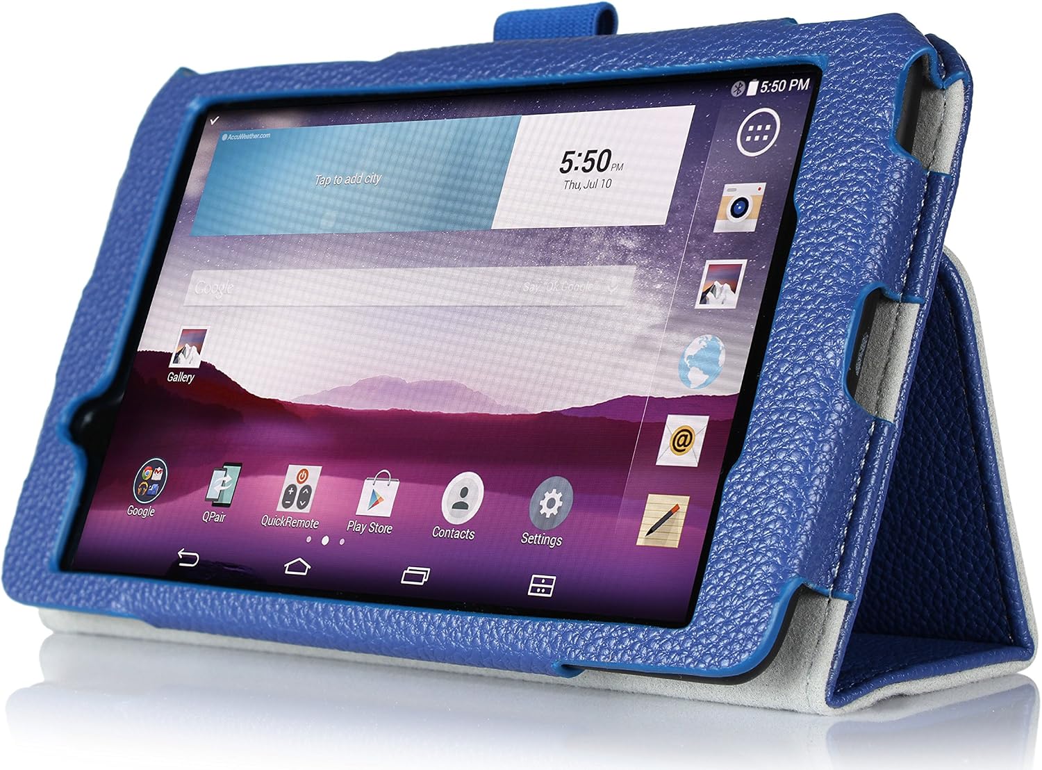 ProCase G Pad 7.0 Case - Bi-Fold Flip Stand Folio Cover Case Exclusive for G Pad 7 inch Tablet (V400), with Hand Strap, Bonus procase Stylus Pen (Navy, Dark Blue)