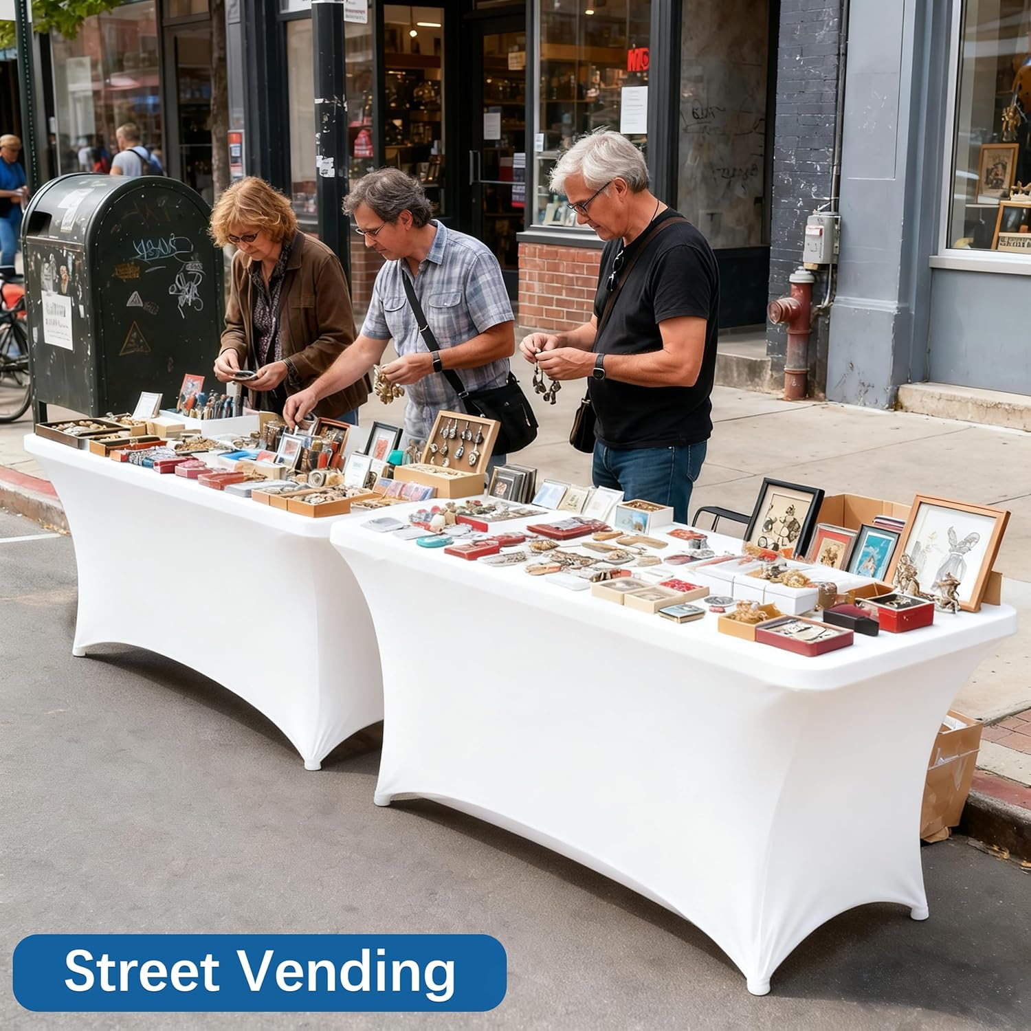 6FT White Table Cloth - 2 Pack Fitted Stretch Rectangle Spandex Tablecloth, Washable Table Cover for Party, Picnic, Wedding, Banquet, Birthday and Festival(30" x 72") - Image 9