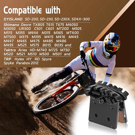 MT3S Heat Dissipation Resin Bike Disc Brake Pads with Cooling Fin,Compatible with XTR M9000/DEORE XT M8100/DEORE XT M8000/DEORE XT M780/SLX M7100/SLX M7000/SLX M670/SLX M660/DEORE(2 Pairs)