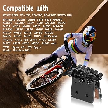 MT3S Heat Dissipation Resin Bike Disc Brake Pads with Cooling Fin,Compatible with XTR M9000/DEORE XT M8100/DEORE XT M8000/DEORE XT M780/SLX M7100/SLX M7000/SLX M670/SLX M660/DEORE(2 Pairs)