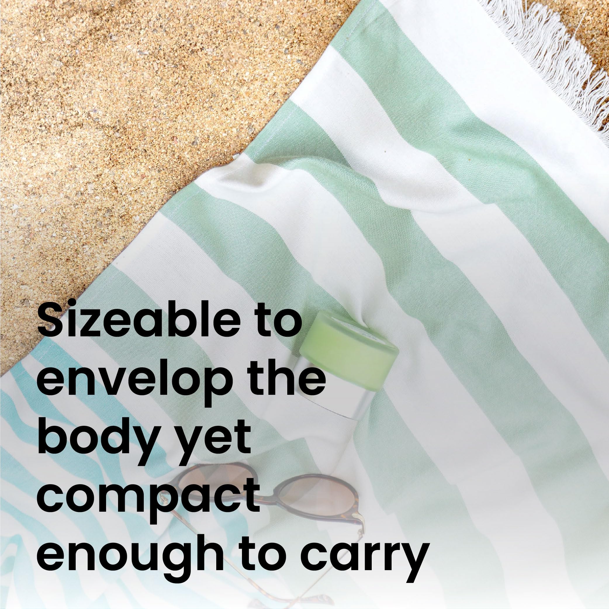 Mush 100% Bamboo Extra Large Towels For Bath Ultra Soft, Absorbent, Quick Dry, Compact Cabana Styled Bath Towel For Men And Women For Daily Use, Beach, Pool, Gym (Turquoise & Light Green, 1), 250 TC 1