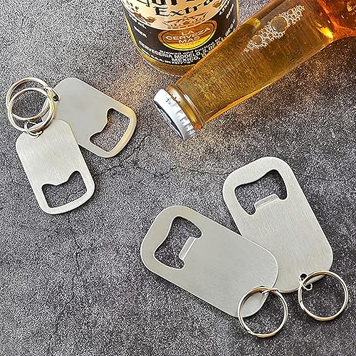 Miniatura 9 de zoocm Llavero plano de acero inoxidable para abrebotellas de cerveza, resistente y duradero, 4 piezas para enviar a amigos, ligero y fácil de