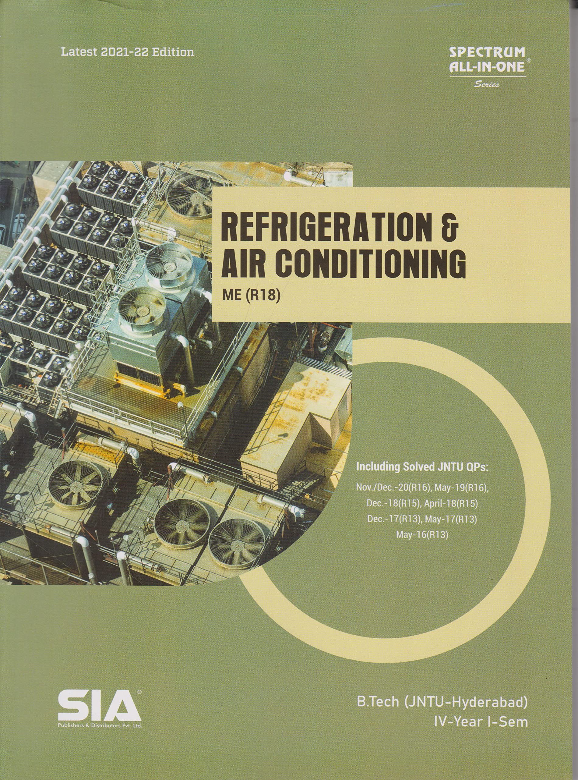 Refrigeration & Air Conditioning, B.Tech IV-Year I-Sem (ME) R18, JNTU-Hyderabad, Latest 2021-22 Edition