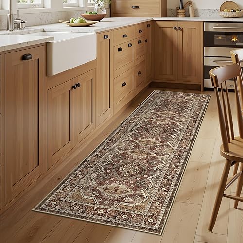 Miniatura 98 de Rugland Alfombras de área de 8 x 10, alfombra lavable resistente a las manchas, alfombras antideslizantes para sala de estar, alfombras tribales