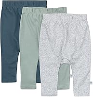 HonestBaby Organic Cotton Harem Pants Multipack - Roomy Pull-On Bottoms for Unisex Baby Boys & Girls