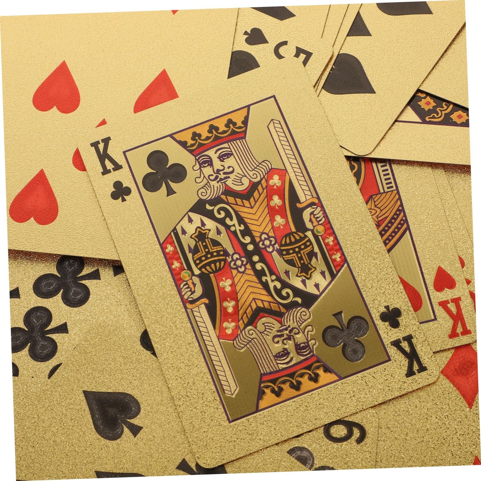 Toyvian Cartes De Poker Inoxydable avec Finition Dorée Jeu De Cartes Résistant à Eau pour Soirées Et Festivals Accessoires De Luxe pour Amateurs De Poker
