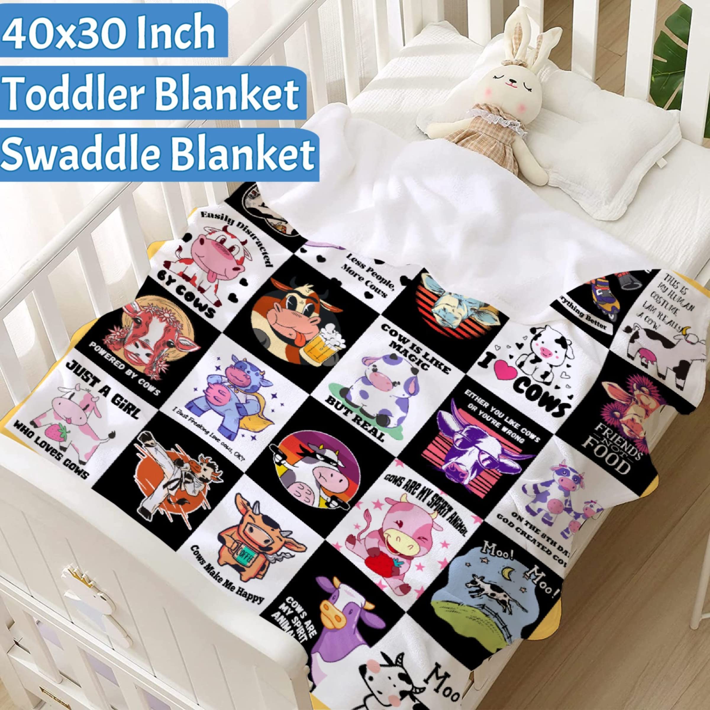 Ottoy Cows Super Soft Micro Fleece Blankets Quilt Plush Lightweight Dual-Sided Decorative Couch, Sofa, Travel, Lap, Bed Throw Blanket,60